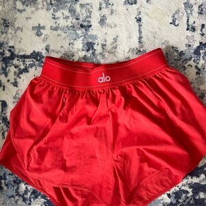 ALO Yoga Women's match point short in red hot summer